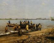 托马斯 伊肯斯 : Shad Fishing at Gloucester on the Delaware River